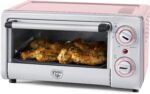 GreenLife Countertop Toaster Oven Air Fryer Stainless Steel, Healthy Ceramic Nonstick, PFAS Free, Tray & Basket, Bake, Broil, Reheat, Adjustable Temp & Time Control, Auto Shutoff, Pink - Image 2