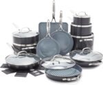 GreenPan 22 Piece Valencia Pro Ceramic Nonstick Cookware Set, PFAS-Free, Induction Ready, Hard Anodized Pots & Pans with Lids, Compatible on All Cooktops, Dishwasher & Oven Safe, Gray - Image 2