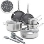 GreenPan Hybrid 13 Piece Nonstick Stainless Steel Cookware Set, APEX Tri-Ply Thermobond PFAS-Free Ceramic Pots & Pans, Induction & All Cooktop Compatible, Oven Temp to 850°F, Dishwasher Safe, Silver - Image 2