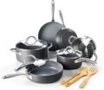 GreenPan Lima Hard Anodized Healthy Ceramic Nonstick 12 Piece Cookware Pots and Pans Set, PFAS-Free, Oven Safe, Gray - Image 2