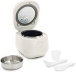 GreenPan Rice Cooker, 8 Cups Cooked (4 Uncooked), Low-Carb & Soup Mode,10 ONE-TOUCH Cooking Presets, PFAS-Free Ceramic Steamer Basket, Fuzzy Logic, Auto Keep Warm, Oats, 24HR Delay Timer, Cream - Image 2