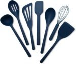 GreenPan Silicone 7 Piece Cooking Utensil Set, Ladle, Turners, Spatula, Spoons, Whisk, Flexible Nonstick Kitchen Tools Rigid Steel Core, Heat-Resistant, Anti-Slip Handle BPA-Free Dishwasher Safe, Blue - Image 2