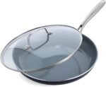 GreenPan Swift Healthy Ceramic Nonstick, 12" Frying Pan Skillet with Lid, Stainless Steel Handle, PFAS-Free, Dishwasher Safe, Oven Safe, Black - Image 2