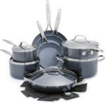 GreenPan Valencia Pro Ceramic Nonstick 16 Piece Cookware Set, Hard Anodized PFAS-Free Pots & Pans, Induction Ready, Compatible on All Cooktops, Dishwasher Safe, Oven Safe to 600F, Gray - Image 2