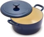GreenPan x Bobby Flay 5.5QT Enameled Cast Iron Round Dutch Oven with Lid, Dual Handles, Oven Safe to 500F & Induction Suitable, Self Basting Lid, Ultra-Durable, Sear, Braising, Bread, Stews, Cobalt - Image 2