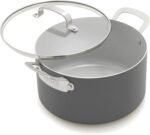 GreenPan x Bobby Flay 6QT Stockpot with Glass Lid, PFAS-Free Diamond Ceramic Nonstick Pot, Induction Suitable, Easy Clean Dishwasher & Oven Safe, Quick Heating, Pasta, Soups, Graphite - Image 2
