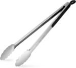 Grill Tongs, 17 Inch Extra Long BBQ Tongs, Premium Stainless Steel Metal Tongs for Cooking, Grilling, Barbecue/BBQ, Buffet (17", 1PC) - Image 2