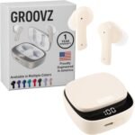 Groovz True Wireless Earbuds with Charging Case - Designed and Engineered in The USA - IPx4 Water Resistant Bluetooth Earbuds Compatible with Apple and Android - 27Hrs Battery Life - Ivory - Image 2