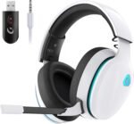 Gtheos 2.4GHz Wireless Gaming Headset for PS5, PS4 Fortnite & Call of Duty/FPS Gamers, PC, Nintendo Switch, Bluetooth 5.3 Gaming Headphones with Noise Canceling Mic, Stereo Sound, 40+Hr Battery -White - Image 2