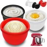 GuanQiao Silicone Bowl Liners for 5 Qt KitchenAid Mixers, 3 Liners with Lids - Image 2