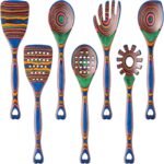 Gudamaye Pakkawood 7-Piece Wooden Cooking Utensils, Wooden Spoons for cooking, Pakkawood kitchen Utensils for Cooking, Non-Stick Spoon, Household Essentials, Heat-Resistant Spoons - Image 2