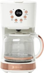 HADEN Coffee Machine, 12 Cup Programmable Drip Coffee Maker with Auto Shut-Off Function and Reusable Washable Water Filter, Ivory & Copper - Image 2