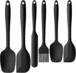 HANSGO Silicone Spatula Set, 6 PCS Food Grade Kitchen Utensils with Silicone Brush, 480°F Heat Resistant Non Stick Rubber Spatula for Scraping, Cake Baking, Cooking, Mixing, Dishwasher Safe - Image 2