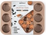 HAPPIELS Non Toxic Nonstick 12 Cup Muffin Pan | PFOA BPA free Nontoxic Cupcake Tin | Best Non Stick Muffin Pans | Muffin tins | Cupcakes Tray | Carbon Steel Bakeware Mold Trays - Image 2
