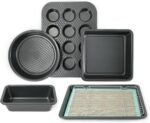 HAWOK 8-Piece Nonstick Bakeware Set, Carbon Steel Bake Set 8-Pcs with Round Cake Pan, Square Cake Pan, Pie pan,Loaf Pan, Muffin Pan, Cookie Sheet, Cooling Rack, Silicone Mat, Felt Storage Organizer - Image 2