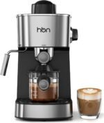HBN Espresso Machine, 3.5Bar Cappuccino & Latte Maker, 2-4 Cup Stainless Steel Coffee Machine with Milk Frother, 800W Espresso Machine Maker with Steamer, Compact Coffee Maker for Home and Office - Image 2