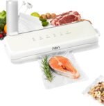 HBN Vacuum Sealer Compact Food Vacuum Sealer Machine Automatic Kitchen Food Sealer Countertop Double Heat Seal Built-in Cutter with 1 Roll & 20 Bags - Image 2