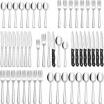 HIWARE 48-Piece Silverware Set with Steak Knives for 8, 18/8 Stainless Steel Flatware Cutlery Set For Home Kitchen Restaurant Hotel, Kitchen Utensils Set, Mirror Polished, Dishwasher Safe - Image 2