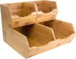 HOMESTEAD Bamboo Pantry Storage Bins – Potato & Onion Storage Bin for Pantry Organizers, Produce Organizer Set of 3 – Slide out Bin Access - Image 2