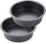 HONGBAKE Round Cake Pan Set for Baking, 8 Inch, Nonstick Deeper Circle Cake Pans with Wider Grips, 2 Pieces Layer Cake Tin, Cheesecake Mold, Huty Duty, Dishwasher Safe - Grey - Image 2