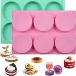 HUAKENER 2 Pcs Silicone Muffin Top Pans for Baking, 4 Inch Non-Stick Round Baking Molds for Mini Cake, Muffin Top, Dessert, Hamburger, Sandwiches Making - Image 2