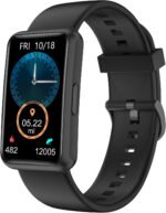 HUAKUA Fitness Tracker No Bluetooth No APP No Phone Needed, Fitness Watch for Men Women Parents IP68 Waterproof with Full Touch Screen Steps Calories Counter Sleep Tracker Alarm Clocks (Black) - Image 2