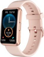 HUAKUA Fitness Tracker No Bluetooth No APP No Phone Needed, Fitness Watch for Men Women Parents IP68 Waterproof with Full Touch Screen Steps Calories Counter Sleep Tracker Alarm Clocks (Pink) - Image 2