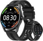 HUAKUA Smart Watches for Women Men (Answer/Make Calls) Compatible with iPhone/Android Phones, Round Smartwatch Digital Watch Fitness Tracker with Heart Rate Monitor Sleep Tracker Waterproof Black - Image 2