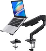 HUANUO 2 in 1 Function Laptop Mount with Tray, Fits 13-34″ Monitors & Up to 17″ Notebook, Ergonomic Laptop Arm with Full Motion Adjustment, Laptop Stand for Desk, VESA 75x75mm/100x100mm - Image 2