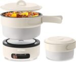 HYTRIC Electric Cooker, 2L Portable Electric Cooker with Foldable Handle, Non-Stick Electric Cooker with Dual Power Control for Camp, Dorm, Multi-Function Ramen Cooker for Oatmeal, Steak, Pasta, - Image 2