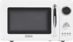 Haden 700 Watt 0.7 Cubic Foot Microwave Oven with Digital Controls, Defrost, and Instant Start Countertop Small Appliance, Ivory/Chrome - Image 2