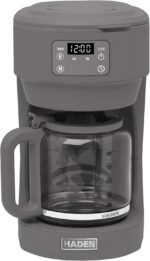 Haden Chelsea 10 Cup Digital Drip Coffee Maker with Glass Carafe, Grey & Chrome - Image 2
