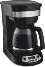 Hamilton Beach 12 Cup Programmable Drip Coffee Maker, Brew Options, Glass Carafe (46299), Black with Stainless Accents - Image 2
