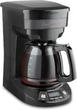 Hamilton Beach 12 Cup Programmable Drip Coffee Maker with 3 Brew Options, Glass Carafe, Auto Pause and Pour, Black Stainless (46293) - Image 2