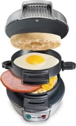 Hamilton Beach Breakfast Sandwich Maker with Egg Cooker Ring, Customize Ingredients, Perfect for English Muffins, Croissants, Mini Waffles, Perfect White Elephant Gifts, Silver (25475) - Image 2