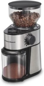 Hamilton Beach Electric Burr Coffee Grinder with Large 16oz Hopper & 18 Settings For 2-14 Cups, Stainless Steel (80385) - Image 2