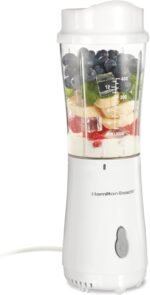 Hamilton Beach Portable Blender for Shakes and Smoothies, 14 Oz BPA Free Travel Cup & Lid, Durable Stainless Steel Blades, Personal Smoothie Blender, White ( 51101V) - Image 2