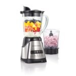 Hamilton Beach Power Elite Blender for Smoothies with 3-Cup Vegetable Chopper, Mini Food Processor, 40oz Glass Jar, 12 Functions for Puree, Ice Crush, Black and Stainless Steel (58149) - Image 2