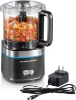 Hamilton Beach Powerful Cordless Mini Food Processor and Vegetable Chopper, 4 Cup Capacity, Fast Recharging, Includes Power Adapter, Chop, Puree, Emulsify, Grind, Dishwasher Safe Bowl, Black (72880) - Image 2