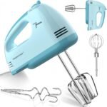 Hand Mixer Electric, Small Food Mixer 7 Speeds Handheld Blender,304 *(1* Whisk, 2* Beater, 2*Dough Hook) Kitchen Blender for Cream, Cookies, Dishwasher Safe, Blue - Image 2
