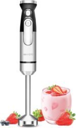 Handblender with Plug,Immersion Blender Handheld, Heavy-Duty Copper Motor, Detachable Stainless Blade Dishwasher Safe, 2 Modes with Pulse,Infinitely Variable Speed, Space-Saving Design - Image 2