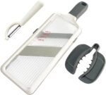 Handheld Mandoline Slicer with Food Holder Mandoline Food Slicer Adjustable Stainless Steel Blades Veggie Chopper & Cheese Grater for Speedy Slicing of Fruits and Vegetables - Image 2