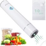Handheld Vacuum Sealer for Food Storage – Portable & Rechargeable, Easy One-Hand Automatic Operation, 1 Vacuum Sealer + 10 Food Reusable Bags (30 Bags Optional) - Image 2