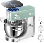 Hauswirt High-End Smart Stand Mixer M5, LED Touchscreen Mixers Kitchen Electric Stand Mixer, 5 Preset Menus, 5.3Qt Dough Mixer, 11speeds Kitchen Mixer with Egg Whisk, Dough Hook, Beater, lake green - Image 2
