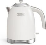 Hazel Quinn Electric Kettle - 1.7 Liters (57oz) Stainless Steel Water Kettle, BPA-Free Interior, 1200W Fast Boiling, Cordless, Rotational Base, Automatic Shut Off & One-Touch LED - Pearl White - Image 2