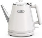 Hazel Quinn Electric Kettle - 1L/34oz Small Tea Kettle, 800W Fast Boil, All 304 Stainless Steel Interior, Double Wall for Cool Touch and Thermal, Auto Shut-Off, BPA-Free, Cordless - Pearl White - Image 2