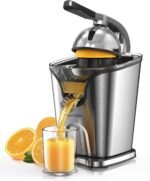 Healnitor 150W Electric Citrus Juicer Squeezer with 2 Cones, Stainless Steel Quiet Orange Juice Extractor Machines for Lime Grapefruit Lemon, Detachable Design - Image 2