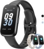 Health Fitness Tracker Smart Watch with 24/7 Heart Rate, Blood Oxygen, Sleep Tracker, Pedometer, 3 Colorful Bands & 3ATM Waterproof Activity Tracker with Step Calorie Counter, Space Black - Image 2