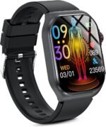 Health Smart Watches for Men Women - 1.87'' Large Display Fitness Trackers Watch with Heart Rate, Blood Pressure, Blood Oxygen, Sleep & Stress Track, 110+ Sports Modes, IP68 Waterproof Watch,Black - Image 2