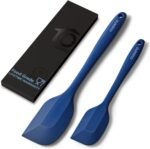 Heat Resistant 600℉ Silicone Spatula, Turner Mixing Spatulas set BPA Free Dishwasher Safe for Nonstick Cookware, Classic Blue - Image 2